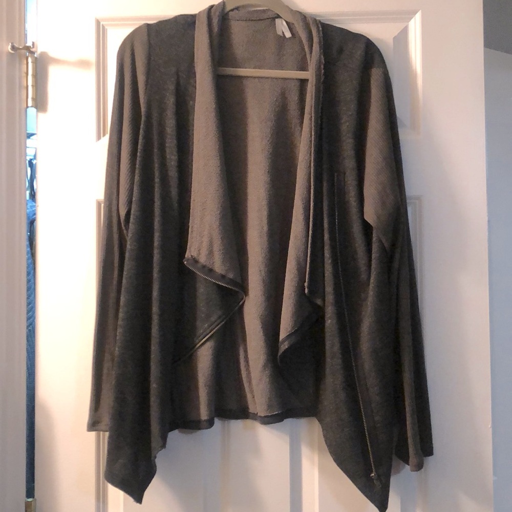 Zip up army green cardigan
